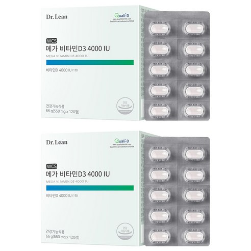 닥터린 메가 비타민D3 4000 IU 66g, 120정, 2개