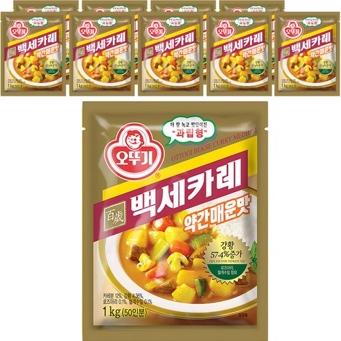 오뚜기 백세 카레 약간매운맛, 1kg, 10개
