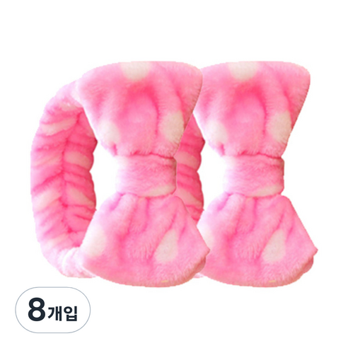 더자카 러블리 패턴 리본 머리띠, Y377LBBI229, 8개입