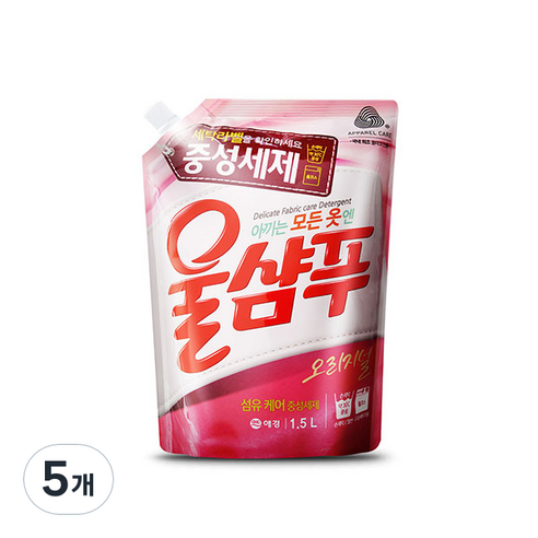 울샴푸 오리지널 울세제 리필, 1.5L, 5개