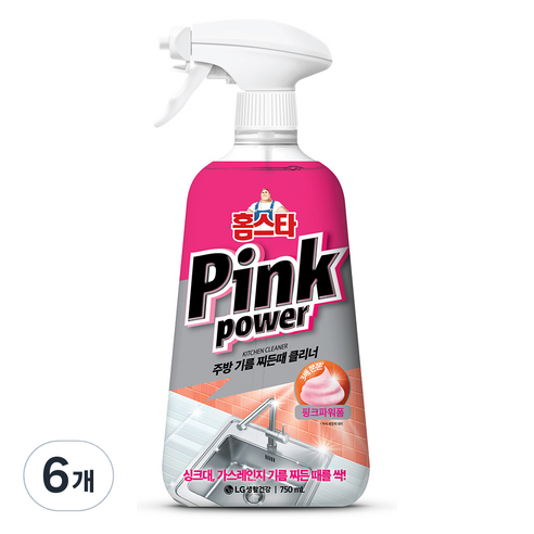 홈스타 핑크파워 주방 기름 찌든때 클리너, 750ml, 6개