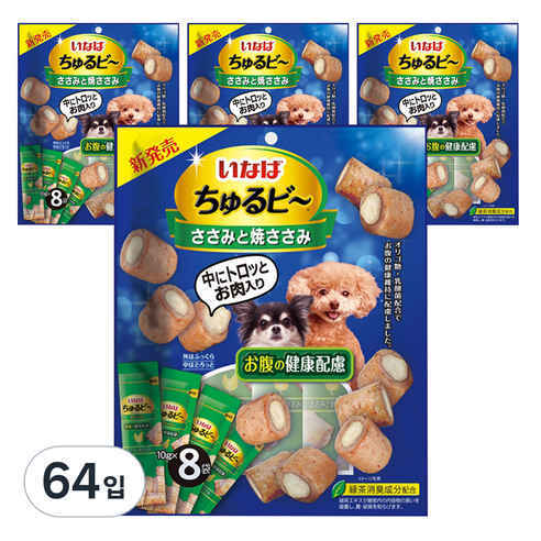 이나바 강아지 츄르비 져키 8p, 닭가슴살&구운닭가슴살, 10g, 8개