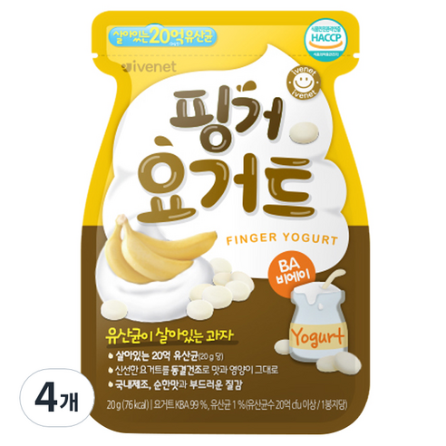 아이배냇 핑거 요거트, 바나나, 20g, 4개