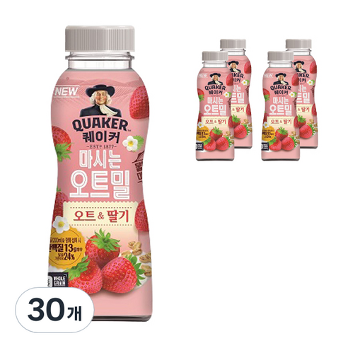 퀘이커 마시는 오트밀 봄 딸기, 50g, 30개