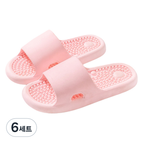 언헤브 뉴 컬러 지압 슬리퍼 250, 01 핑크, 6세트