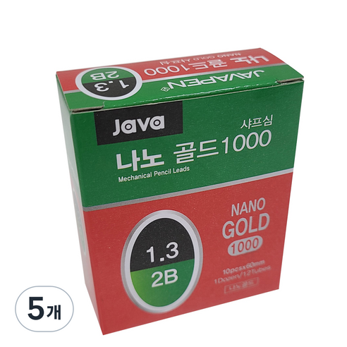 자바펜 나노골드 샤프심 2B, 1.3mm, 60개