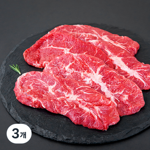 푸드랩플러스 호주산 곡물 소 부채살 구이용 (냉장), 400g, 3개