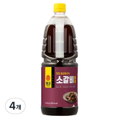 몽고식품 맛집 황금레시피 소갈비 앙념, 2kg, 4개