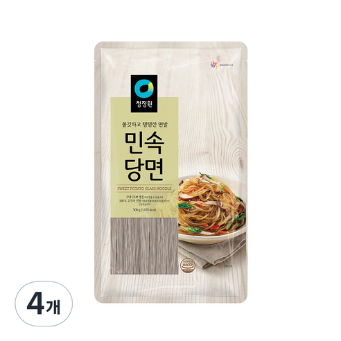 대상 청정원 민속 당면, 300g, 4개