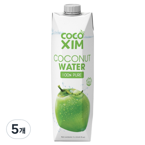 코코씸 퓨어 코코넛워터, 1L, 5개