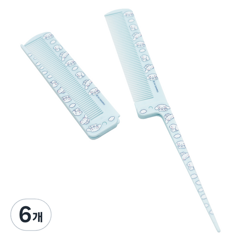 산리오캐릭터즈 폴딩 꼬리빗, 시나모롤 파스텔블루, 6개