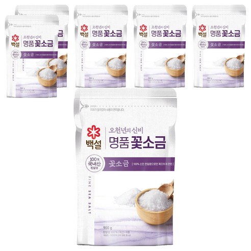 백설 오천년의 신비 명품 꽃소금, 900g, 6개