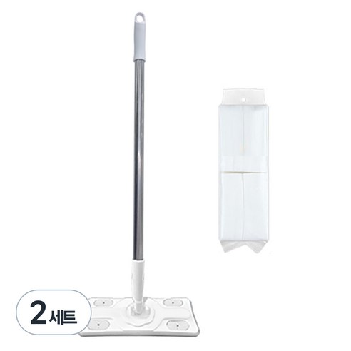 월드크린 띵크픽 톡톡 밀대걸레 + 정전기 청소포 대형 80p, 2세트