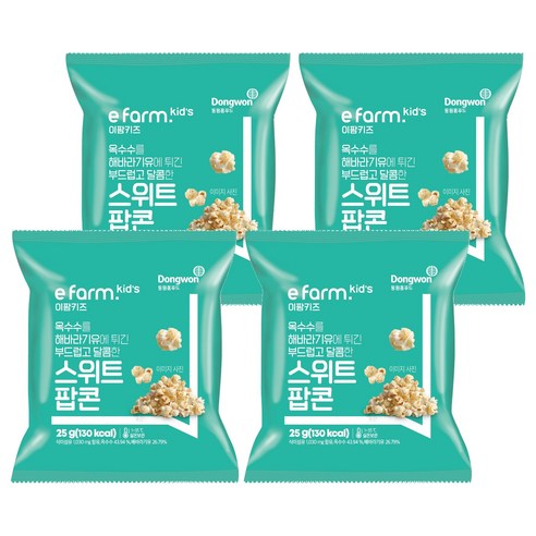 이팜키즈 스위트 팝콘, 25g, 4개