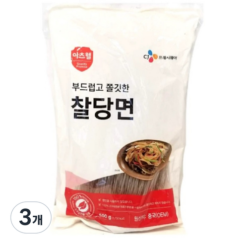 이츠웰 찰당면, 500g, 3개