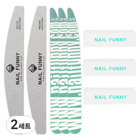퍼니 네일케어 지브라파일 2종 + 우드파일 3p + 샌딩사각블럭 3p, 2세트, 혼합색상