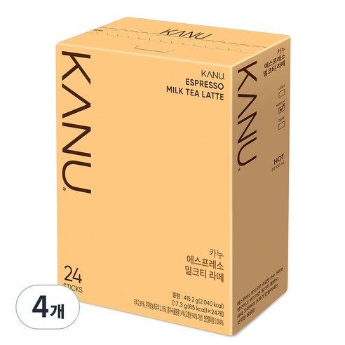 카누 에스프레소 밀크티 라떼, 17.3g, 24개입, 4개