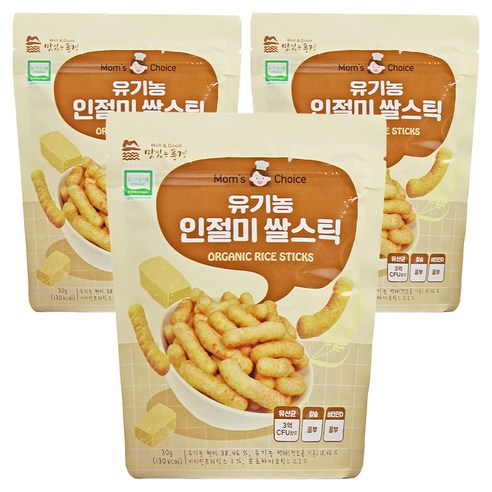 맛있는풍경 유기농 쌀스틱, 인절미, 30g, 3개