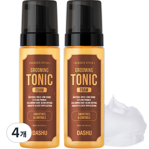 다슈 클래식 스타일 그루밍 토닉 폼 헤어왁스, 200ml, 4개