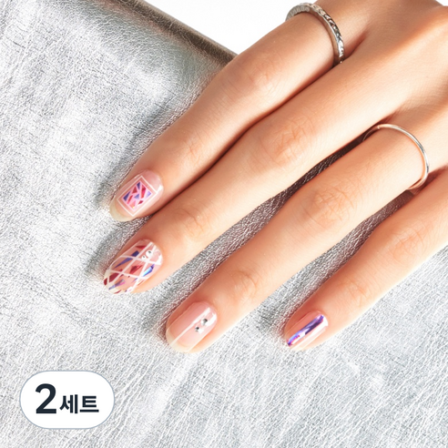 넬로 팔레트 젤 네일 스티커, 피스오브미러, 2세트