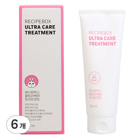 레시피박스 울트라케어 헤어 트리트먼트, 200ml, 6개