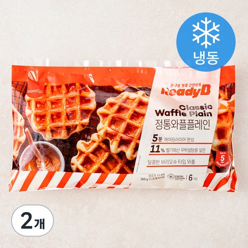 삼립 레디비 정통 플레인 와플, 60g, 6개입, 2개