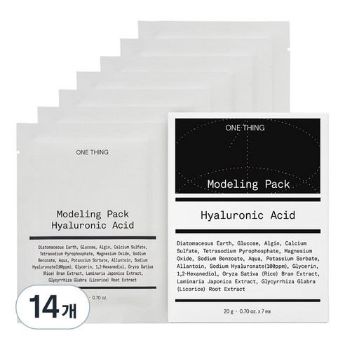 원씽 히알루론산 모델링 팩 20g, 14개, 1개입