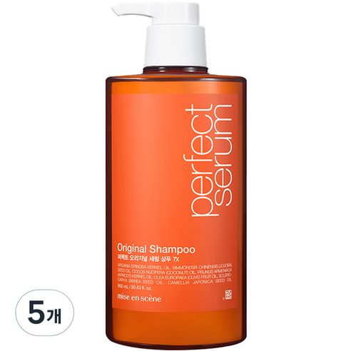 미쟝센 퍼펙트 오리지널 세럼 7X 샴푸, 900ml, 5개