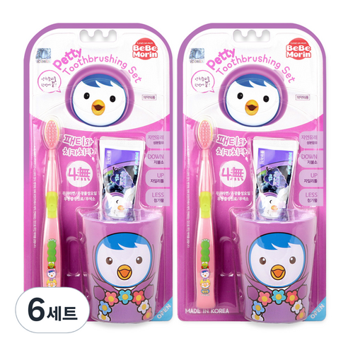 베베모린 뽀로로 와 함께 치카치카 유아 양치세트 패티, 6세트