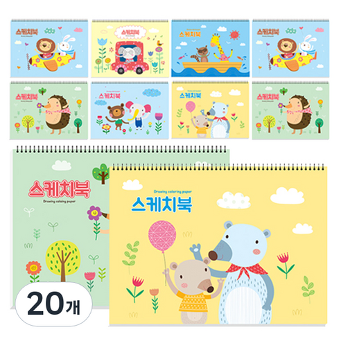 영아트 캐릭터 스케치북 130g, 345 x 248 mm, 20매, 20개