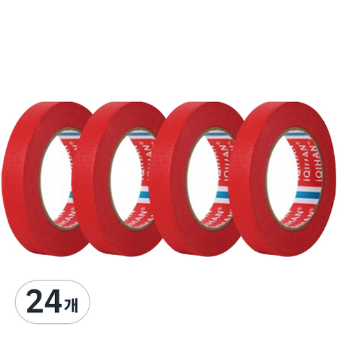 iQIHAN 칼라 마스킹테이프 빨강 20 mm x 20 m, 24개