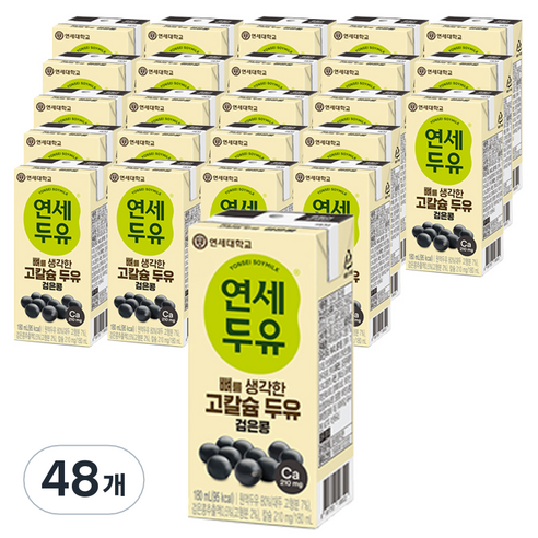 연세 두유 고칼슘 검은콩 두유 (180ml, 96개) 13 연세두유 뼈를 생각한 고칼슘 두유 검은콩, 180ml, 48개