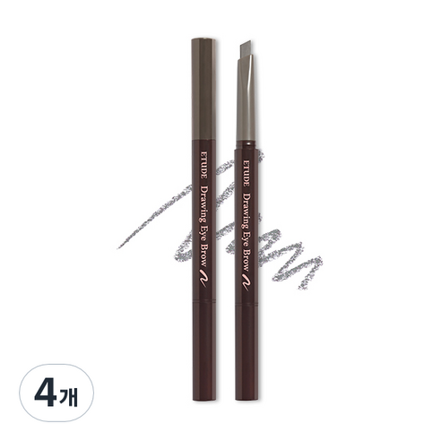 에뛰드 New 드로잉 아이브로우 오토펜슬 0.25g, 5호 그레이, 4개