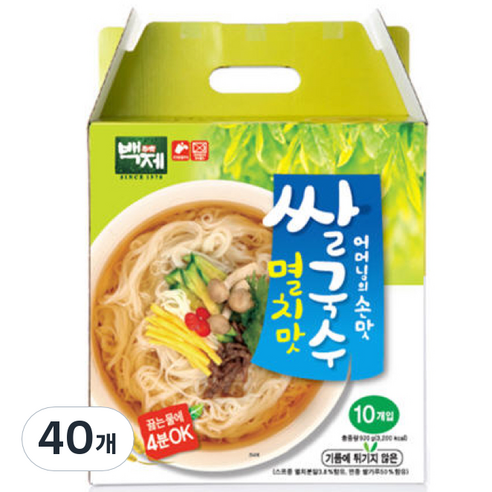 백제 멸치맛 쌀국수, 92g, 40개