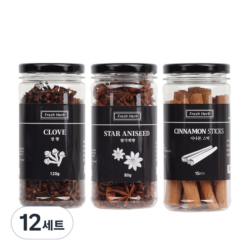 신선약초 뱅쇼만들기세트 시나몬스틱 15p + 팔각회향 80g + 정향 120g, 320g, 12세트