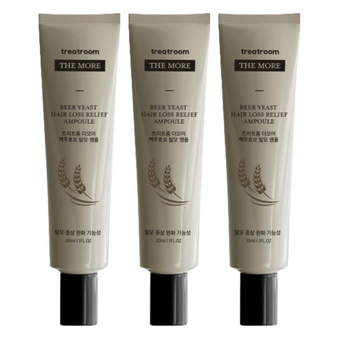 트리트룸 더모어 맥주효모 탈모 헤어앰플, 30ml, 3개