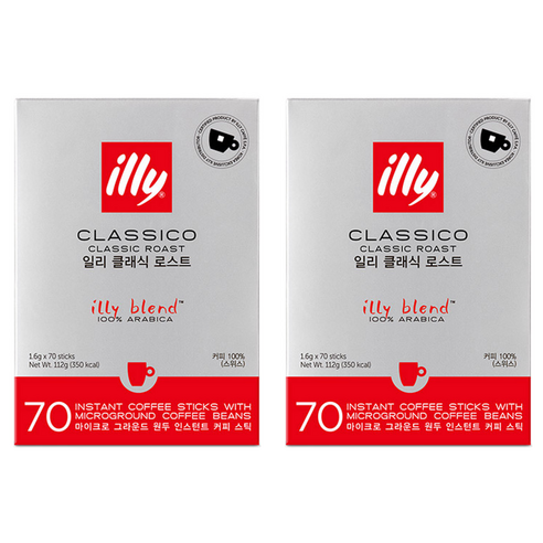 일리 클라시코 원두 인스턴트 커피 스틱 레귤러, 1.6g, 70개입, 2개