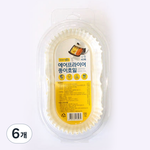 명진 에어프라이어 종이호일, 16.5cm, 40개입, 6개