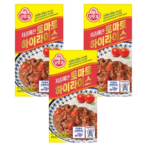오뚜기 지중해산 토마토 하이라이스 고형, 200g, 3개