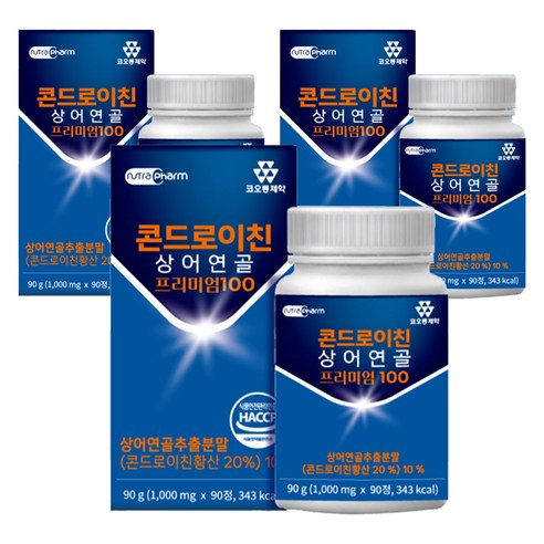 코오롱제약 콘드로이친 상어연골 프리미엄 100, 90정, 3개