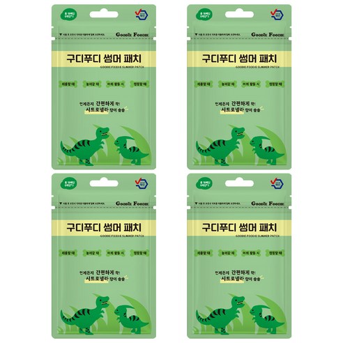 구디푸디 썸머 패치 유아야외활동용품 18p 세트, 공룡, 4개