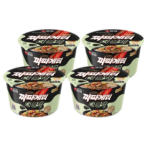 짜파게티 더 블랙 큰사발면 90g, 4개