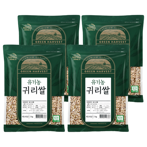 그린하베스트 캐나다산 유기농 귀리쌀, 2kg, 4개