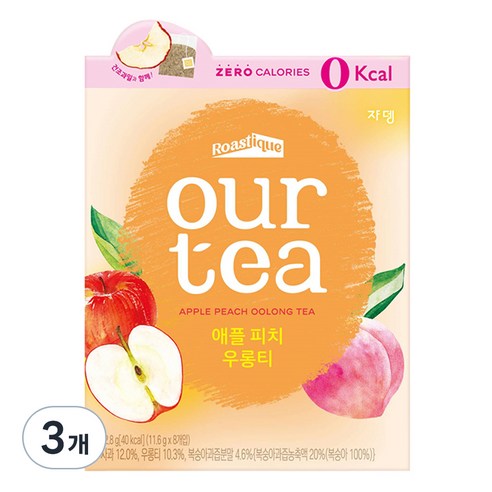 아워티 애플 피치 우롱티, 11.6g, 8개입, 3개