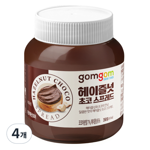 곰곰 헤이즐넛 초코 스프레드, 350g, 4개