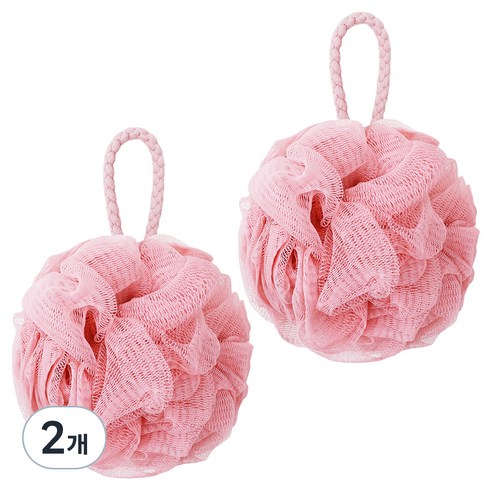 페르노엘 촘촘하고 부드러운 걸이형 버블 샤워볼 세트, 핑크, 2개입, 2세트