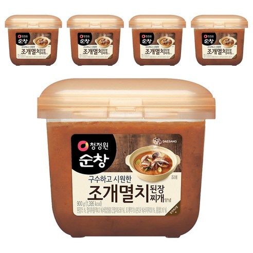 청정원순창 조개멸치 된장 찌개양념, 900g, 5개