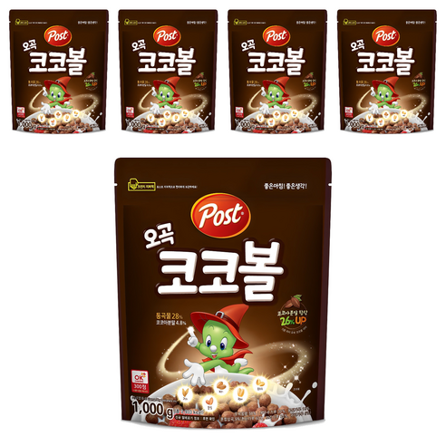 포스트 오곡 코코볼 시리얼, 1kg, 5개