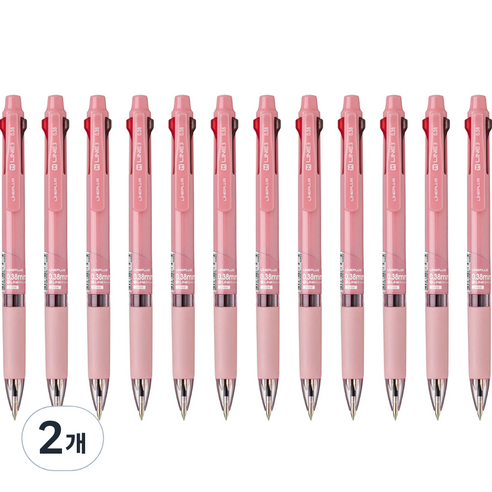 라인플러스 M LINE3 볼펜 0.38mm 12p, 코랄, 2개
