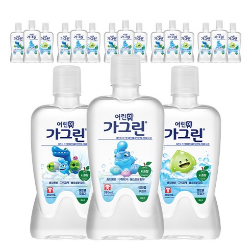 가그린 어린이용 구강세정제 사과향, 380ml, 18개